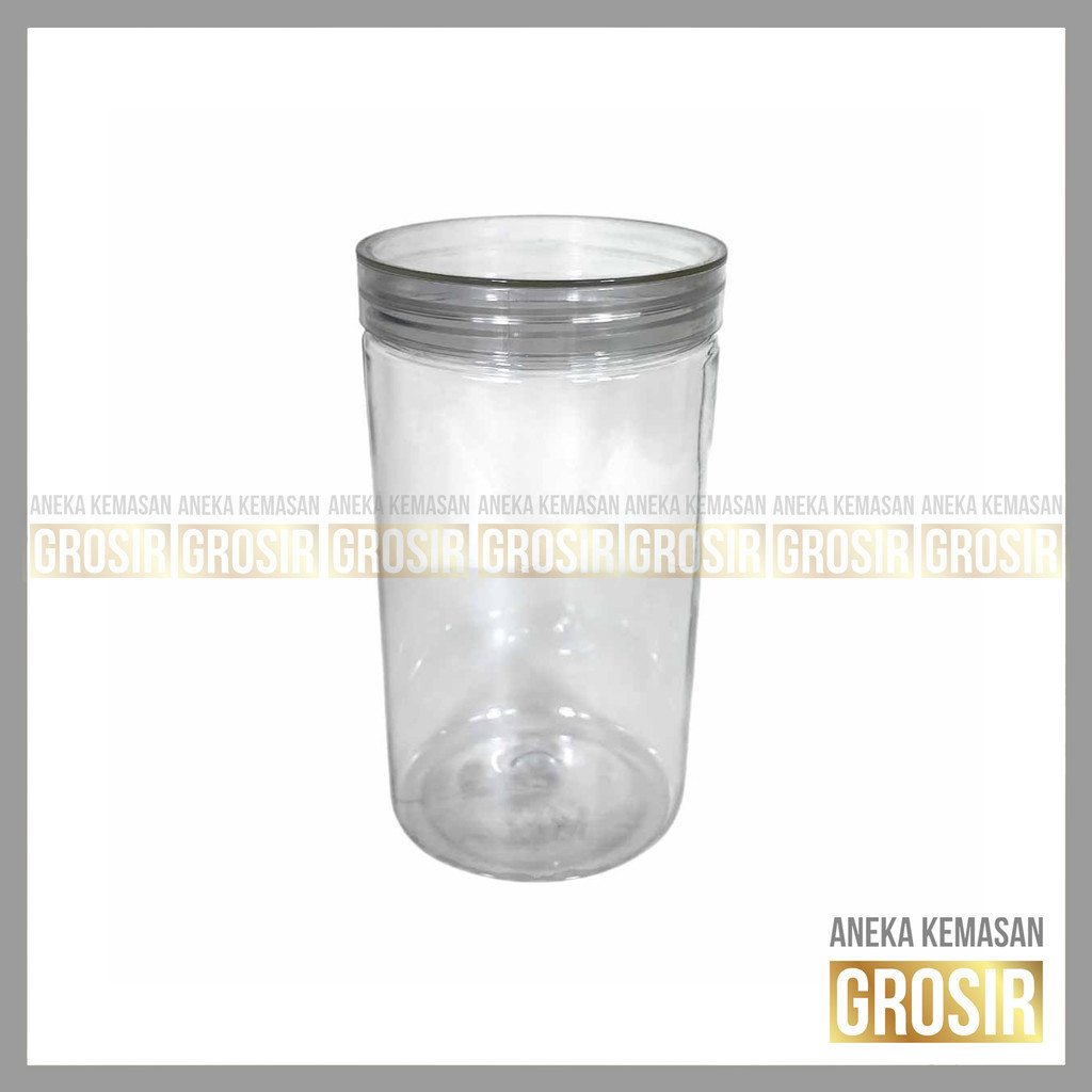 Toples Silinder 1000ml PET Tutup Bening - Toples Plastik Bening Serbaguna Kapasitas Besar