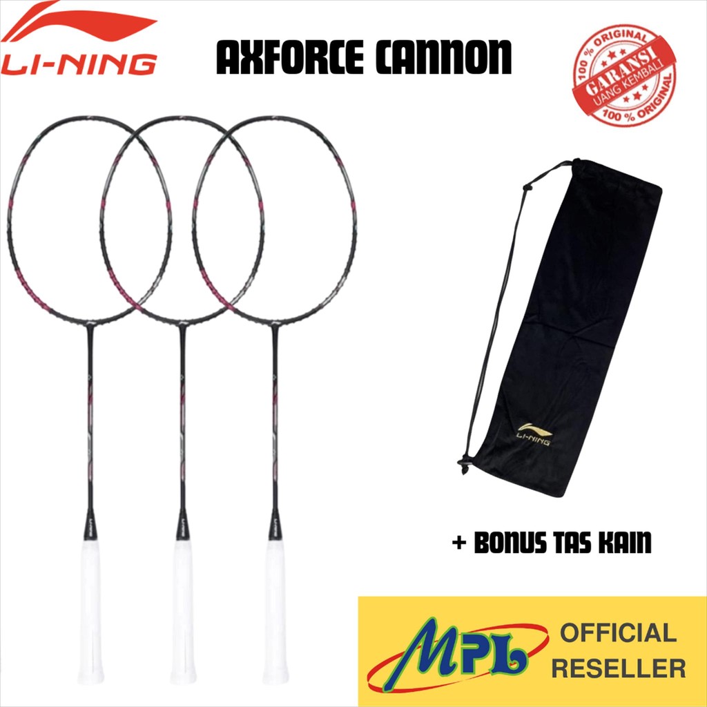 RAKET BADMINTON LINING AXFORCE CANNON 4U & 5U BLACK