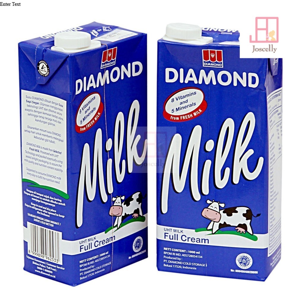 

JOSCELLY.ID DIAMOND Susu UHT Full Cream 1 Liter / 1L