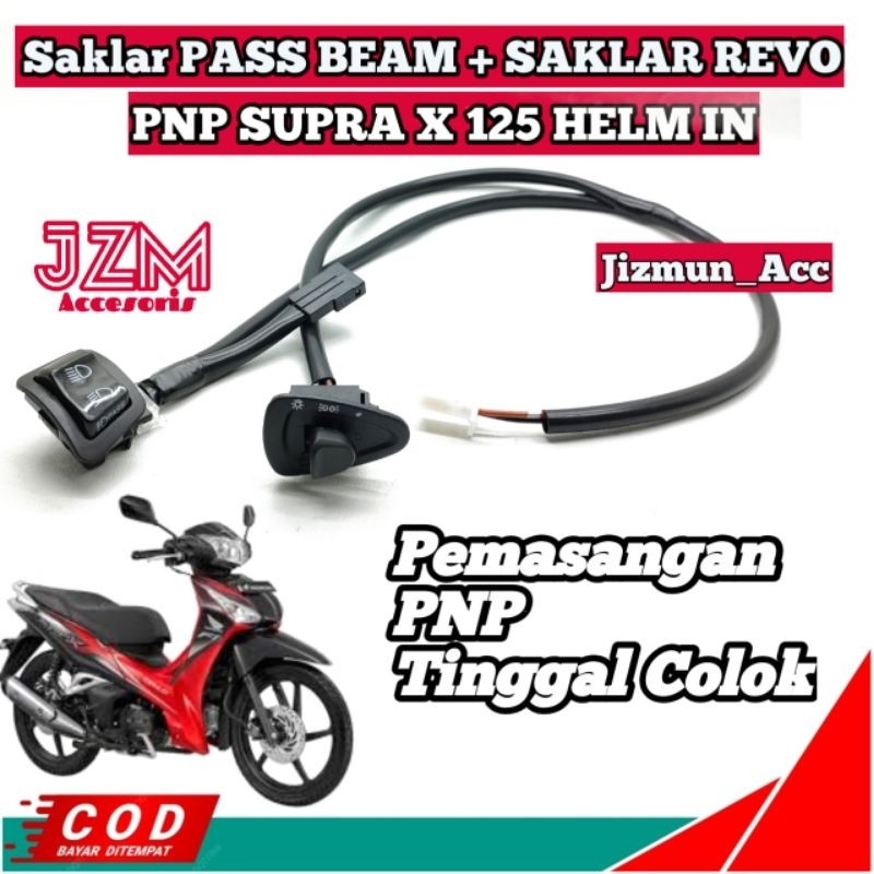 SAKLAR HONDA REVO + PASS BEAM 3 FUNGSI PNP SUPRA X 125 HELM IN