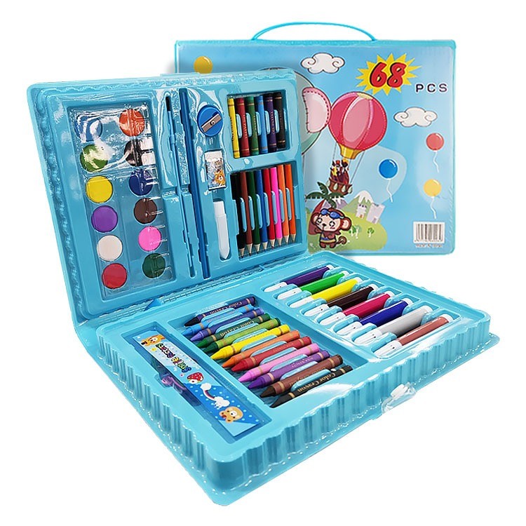 

LPL - Drawing Set 68Pcs Oil Pastel Crayon 68 IN 1 Set Krayon Mewarnai dan Melukis Lengkap dengan Cat Air Alat Mewarnai Anak Anak Bentuk Koper