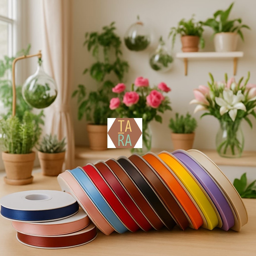 

(ROLL 91 METER) Pita Satin Polos Ukuran Lebar 1 cm (HARGA PER ROLL)