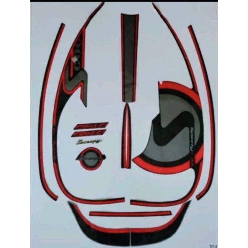Stiker Striping motor honda scoopy 2013 sporty hitam original
