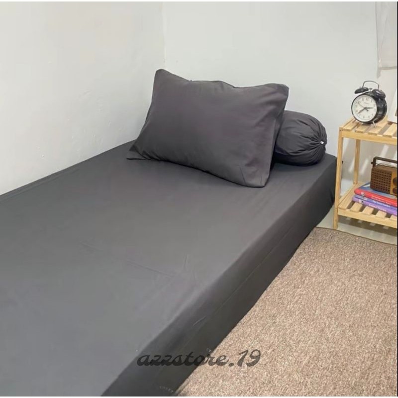 HEBOHIN SPREI POLOS ABU ABU / SPREI POLOS HITAM / SPREI POLOS HOTEL / SPREI MOTIF UKURAN 90X200 / SP