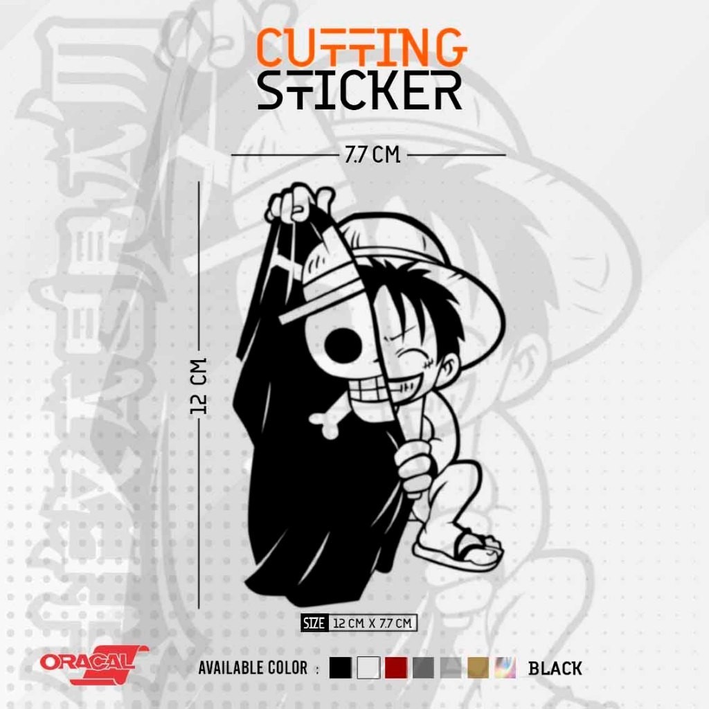 Cutting Sticker Monkey D. Luffy Chibi | Stiker Cutting Luffy One Piece Chibi