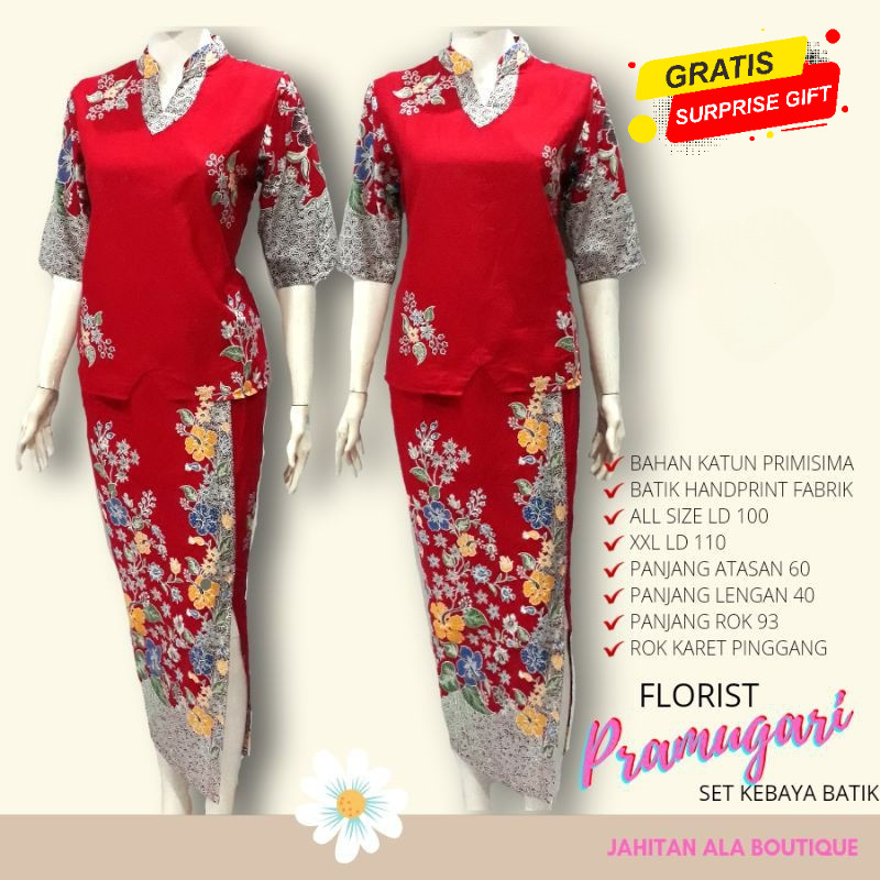 New Baju Batik Wanita set Atasan Tunik Kebaya Rok Instan Lilit Vintage Viscose Kondangan Pesta Lamar