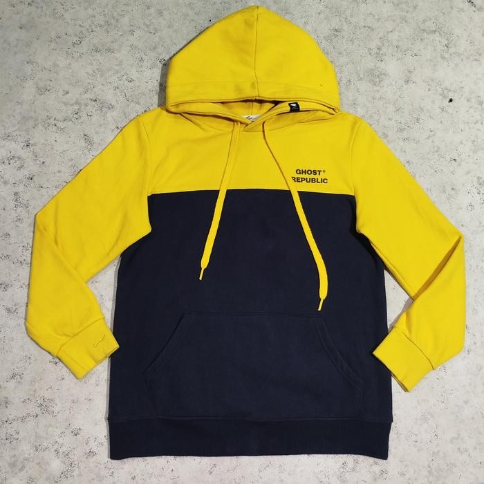 Jaket pullover hoodie GHOST REPUBLIC kuning navy