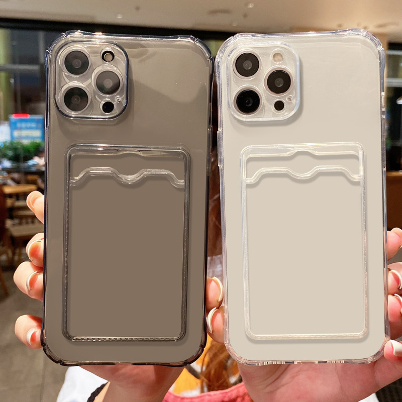 Softcase Slot Clear Card Holder Case Untuk  For Realme 5 5i 5s 6i 9 4G 9 Pro+ 9i 10 Pro 10 Pro+ 12 L