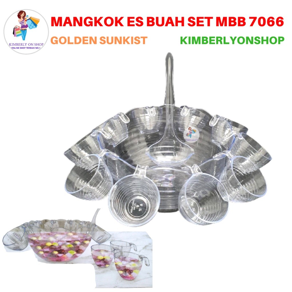 Mangkok Sop Buah Tempat Es Buah Set Gelas Golden Sunkist