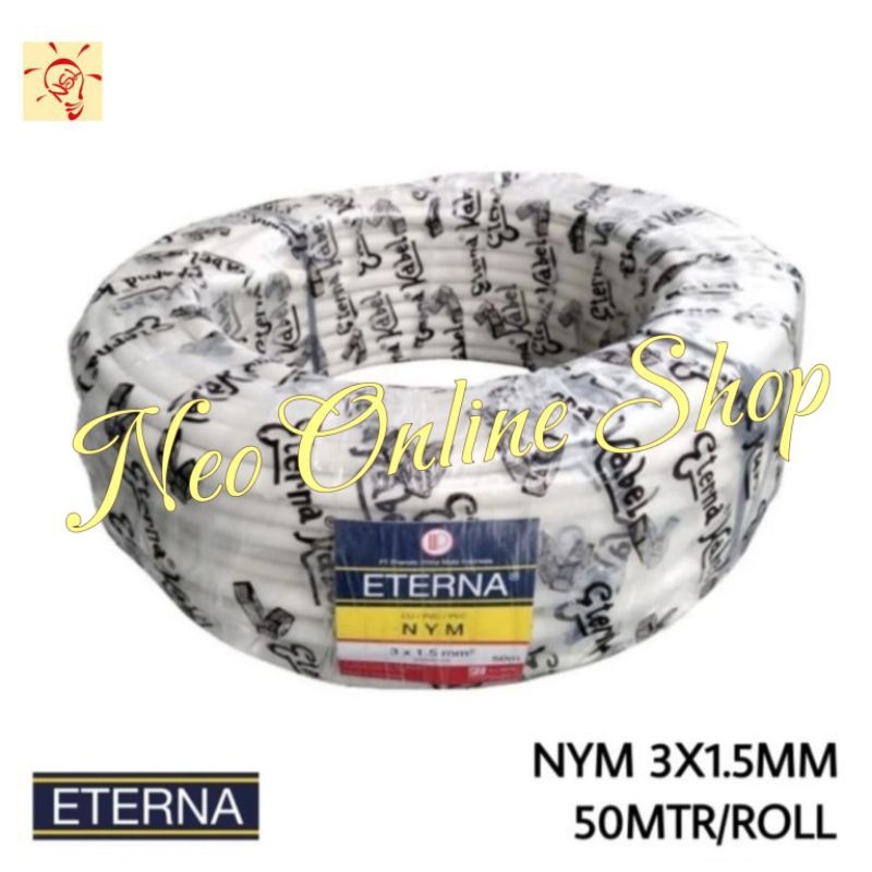 Kabel Eterna NYM 3X1,5 3X1.5 mm Rol 50 Meter