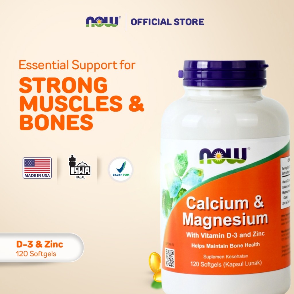 

NOW Calcium & Magnesium - 120 Softgels