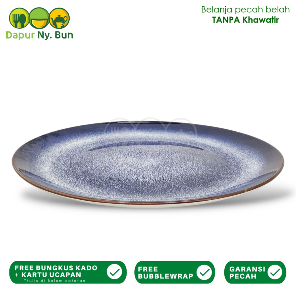 Piring Saji, Piring Makan, Mangkok Keramik Reactive Blue Hokita