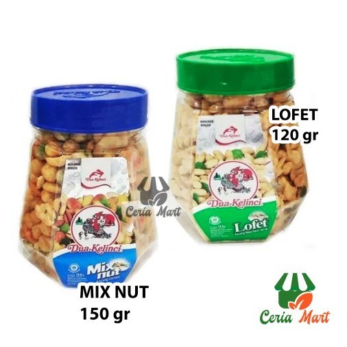 

Kacang Dua Kelinci Toples DK Mix Nut 150 gr Lofet 120gr Low Fat Peanut