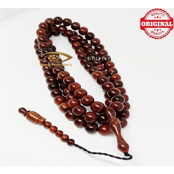 TASBIH KAYU KOKAH / KAOKAH UKURAN 8 MM 99 BUTIR  TURKY