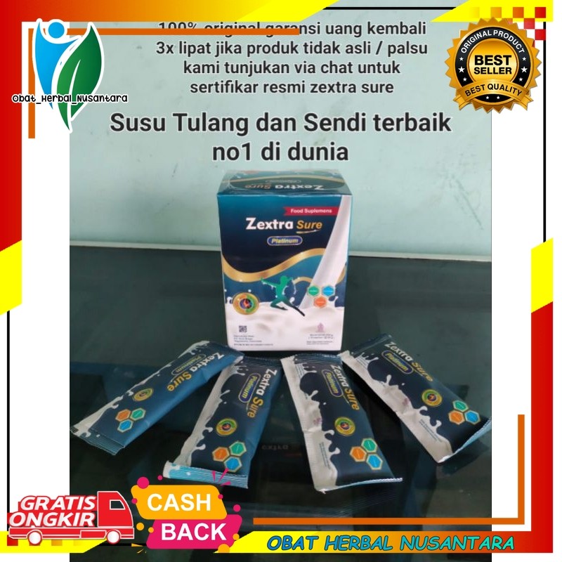 

zextra sure original paket 1 box / 10 saset susu tulang sendi terbaik ZEXTRA SURE GOLD PLATINUM MILK SUSU UNTUK MENGOBATI TULANG DAN SENDI 1 BOX