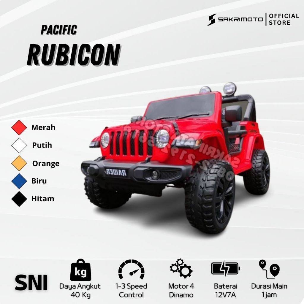 Mobil Aki Mainan Anak murah Jeep Rubicon 4WD