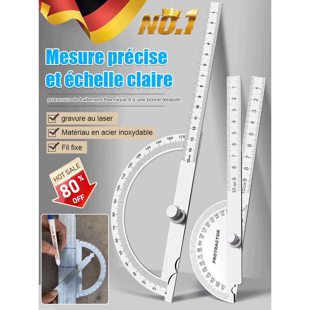 

✨️COD 【Portabel Dan Akurat】✨️Penggaris Sudut Baja Tahan Karat/Penggaris Sudut Baru/Penggaris Sudut Baja Tahan Karat Lengan Tunggal/Penggaris Sudut Dapat Diatur 180 Derajat/Pembagi Setengah Lingkaran/Busur Derajat/Penggaris Sudut Skala Bening