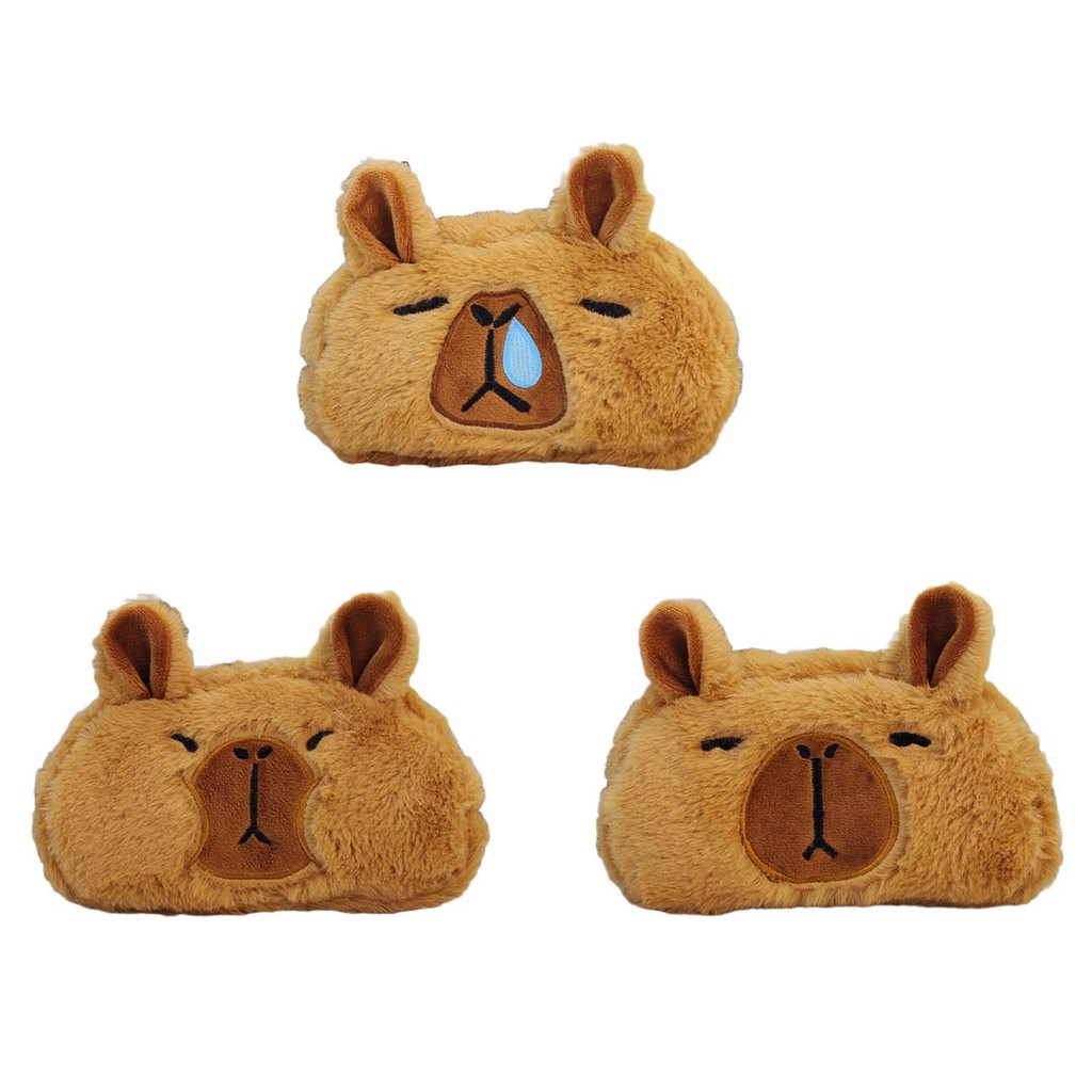 

Plush Capybara Pencil Case Portable Cosmetic Bag Multipurpose Stationery Accessories Pen Bag for Office Children Teens Gift Kids