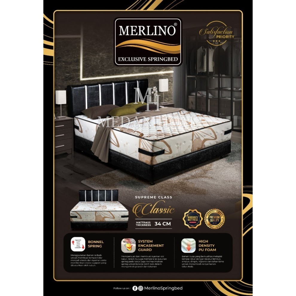 [RUMAHMEBEL88] PROMO matras berkualitas - Kasur Springbed Merlino Classical - matraS ONLY