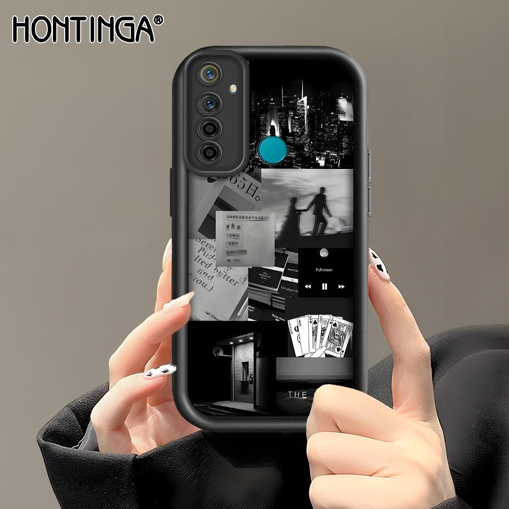 Hontinga Casing Hp Untuk Realme 5 5i 5S 6i Silikon Sofcase Cassing Mode Softcase INS Style Couple 29