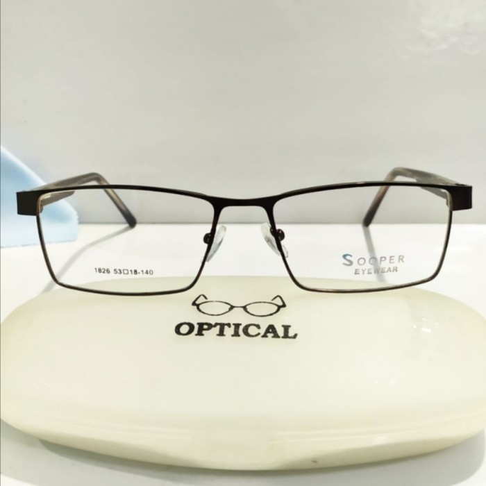 kacamata baca plus big size lensa kaca  - Cokelat, plus200