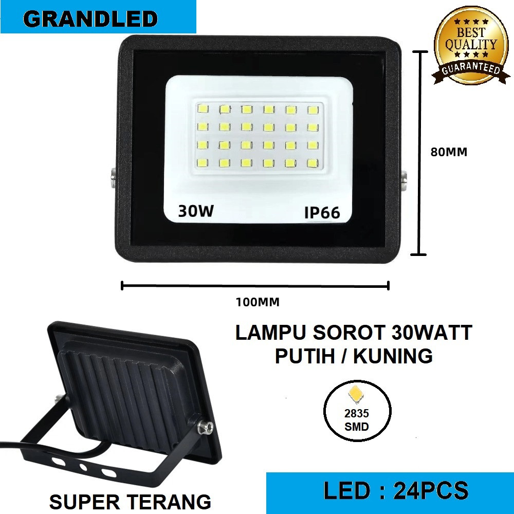 LAMPU SOROT LED TEMBAK 30WATT IP66 OUTDOOR - 220Volt