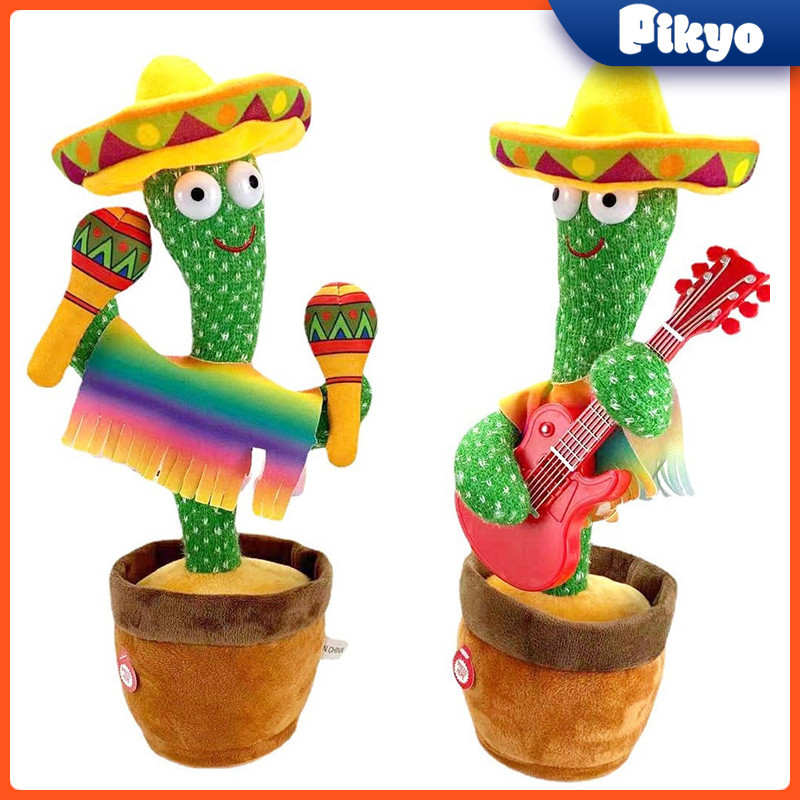 Pikyo Boneka Kaktus Goyang Lampu dan Bicara / Mainan Kaktus Bergoyang Dancing Cactus Toys Talk Talki