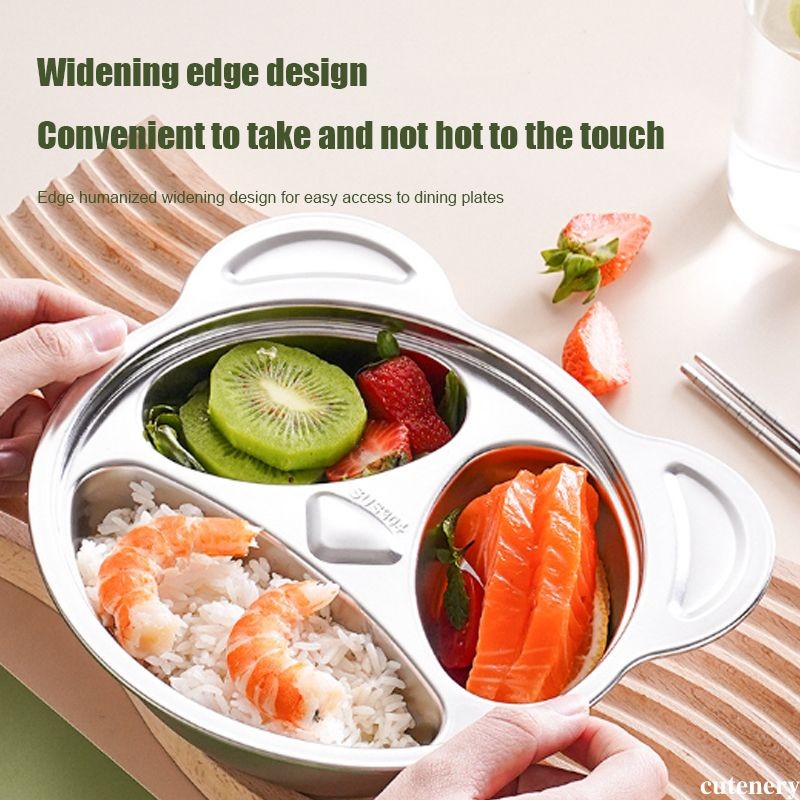 Piring Makan stainless/ Piring Makan Sekat Anak Stainless /Piring Sekat Anak Dewasa cutenery