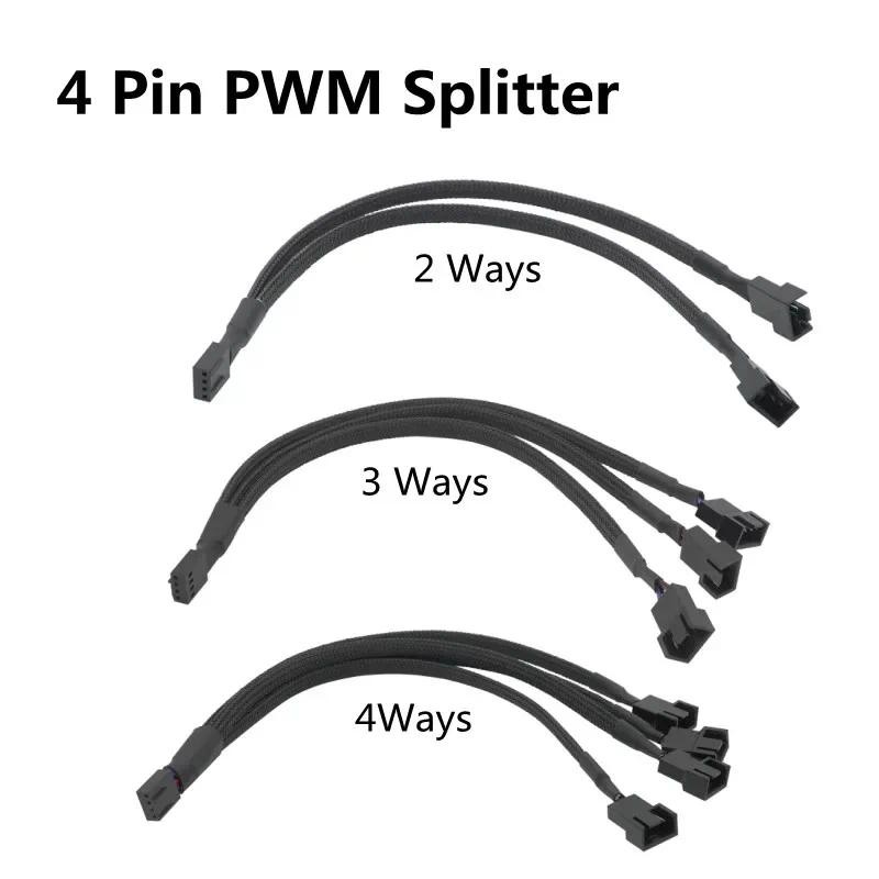 2/3/4Ways 4 Pin PWM Splitter 4Pin PWM Female To 3/4 Pin PWM Adapter Cable for Computer CPU Case Fan 