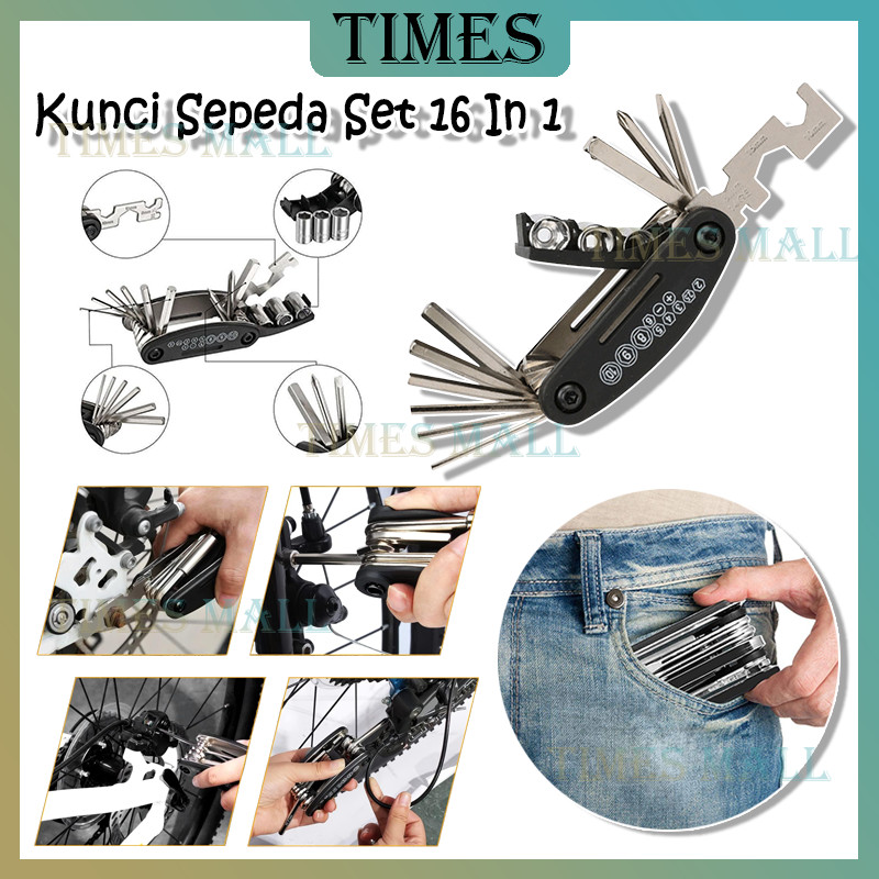 Tools 16in1 Kunci Obeng Mini Multifungsi /16 in 1 Kunci Shock Lipat Mini Set /Kunci Shock Lipat Kunc