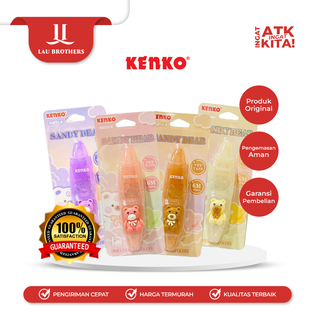 

KENKO PITA KOREKSI/ CORRECTION TAPE CT-602SB SANDY BEAR [6M x 5mm] (1PC)