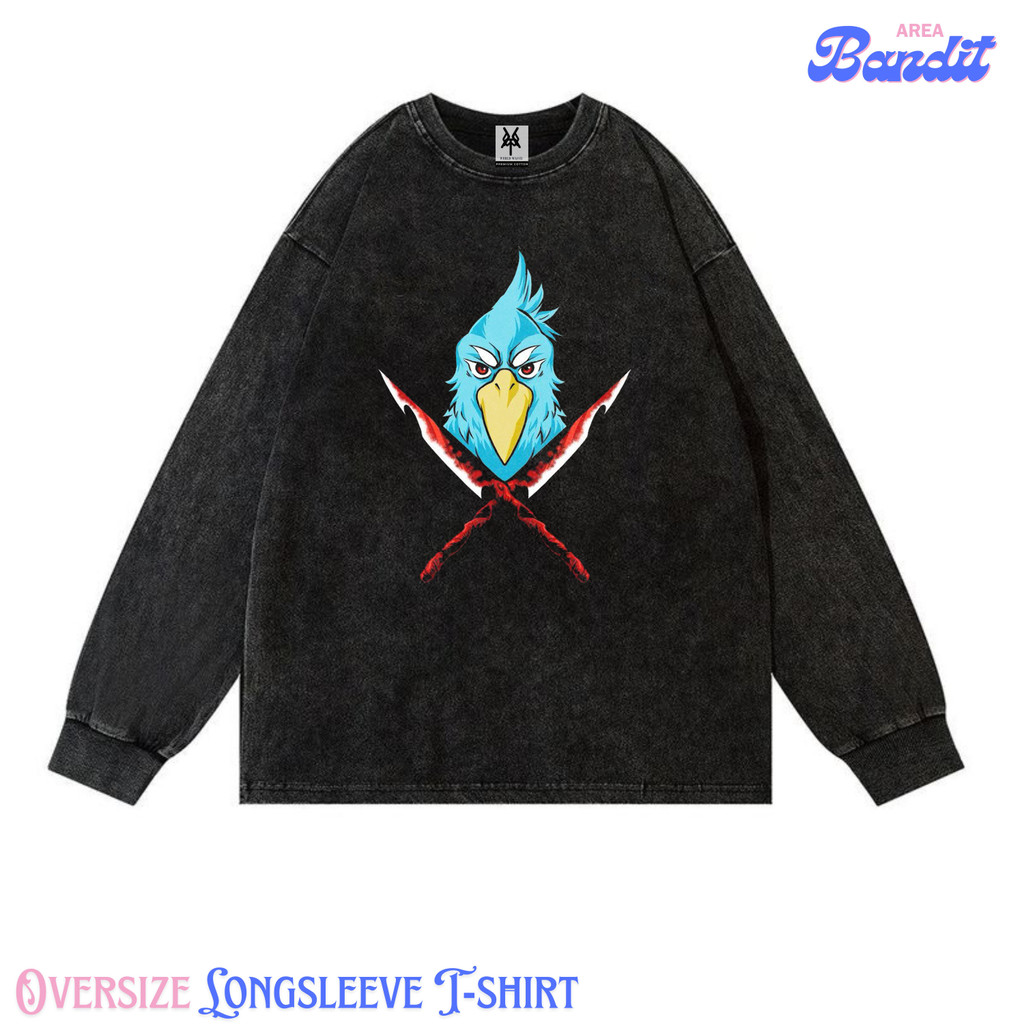 Bandit Area "anime Shangri la frontier sunraku" Oversize Longsleeve T-shirt Vintage tee