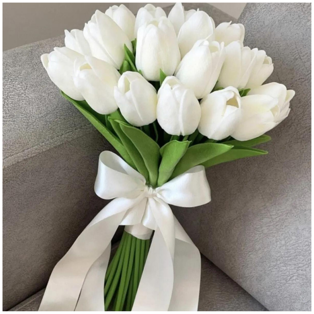 

It Is A Bouquet Consisting Of 13 Pieces. Bridal Bouquet Sent as a Set with Groom Boutonniere There Are Pieces of Tulips Home Dec