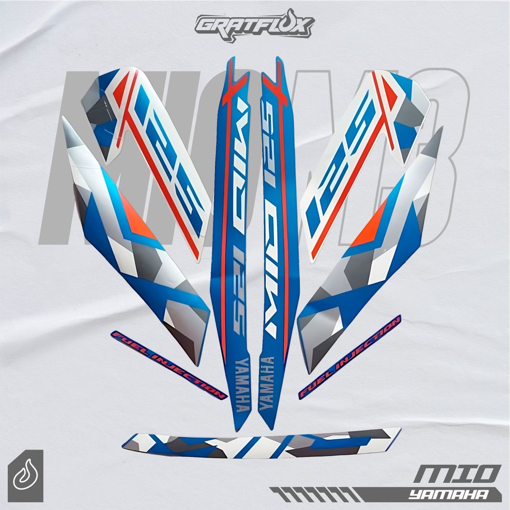 Striping Stiker Motor YAMAHA Mio M3 2016 biru body full biru standar berkualitas