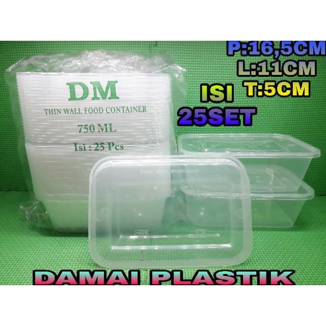 THINWALL DM 750ML KOTAK  FOOD  CONTAINER  TEMPAT  KOTAK  MAKAN THINWALL 750 ML