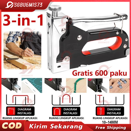 

【COD】Gratis 600 paku 3 In 1 Pistol Kuku Pistol Stapler Konstruksi Konstruksi Furnitur DIY Pelapis Pelapis Pistol Stapler Multifungsi Pistol Stapler Dekorasi Rumah Alat Pertukangan