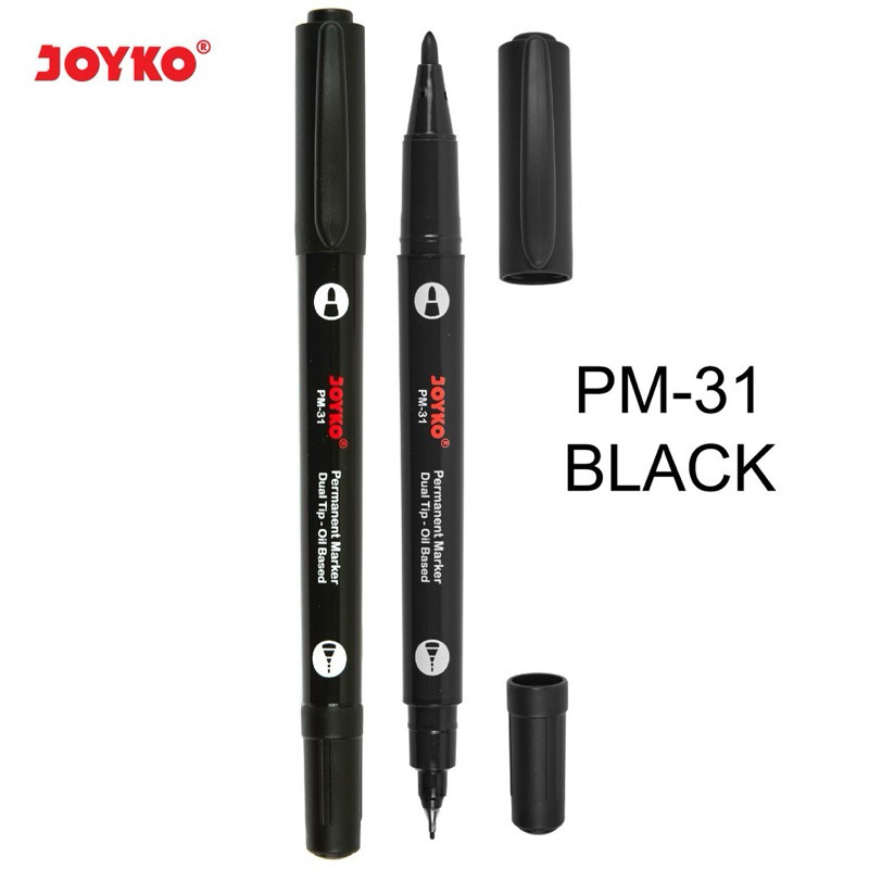 

KKL [1 PC] JOYKO SPIDOL PERMANENT MARKER PM-31 BLACK | DUAL TIP | 2 IN 1