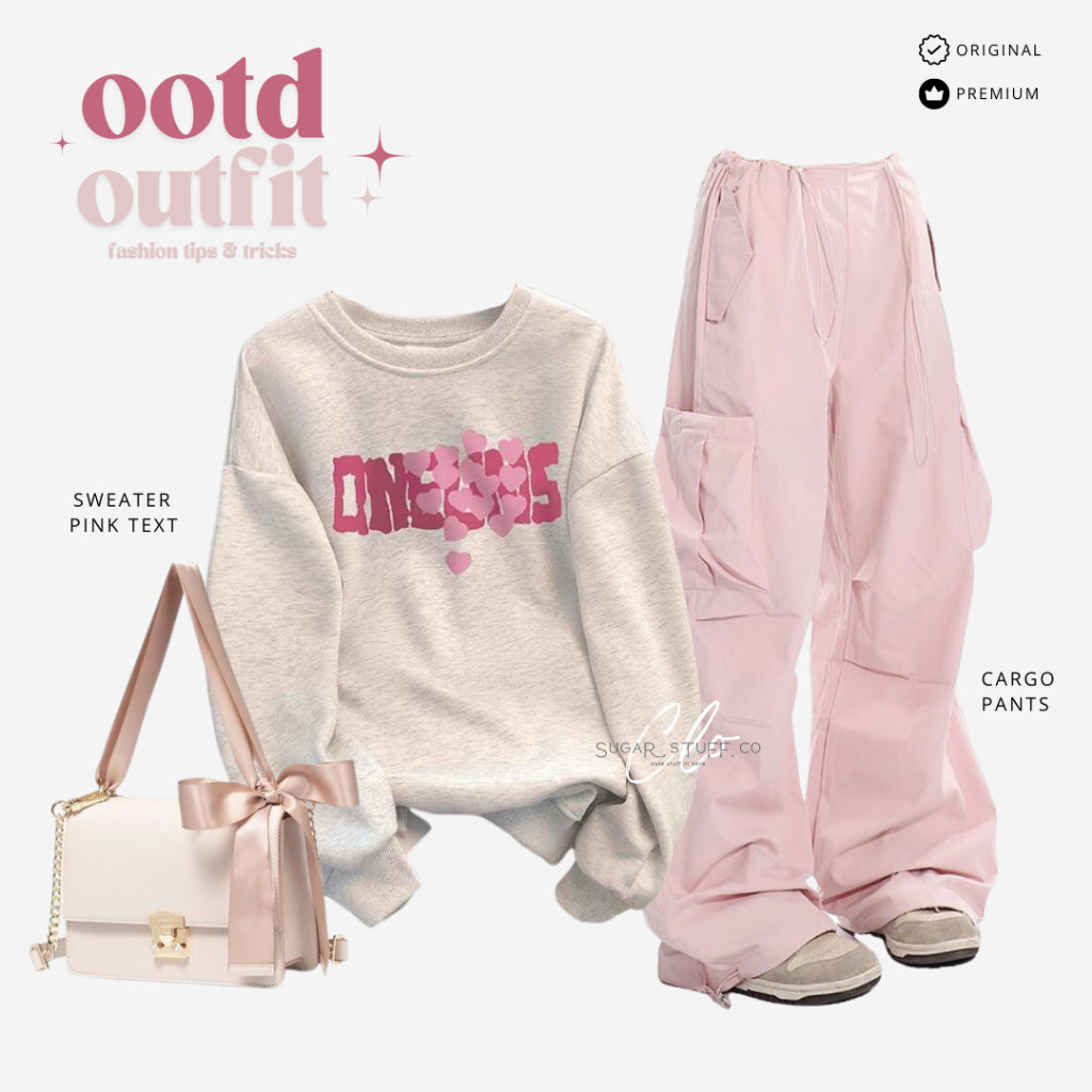 MX56 - Oneset Korean Style Remaja Anak Perempuan Outfit Kerja Nongkrong One Set Setelan Wanita OOTD 
