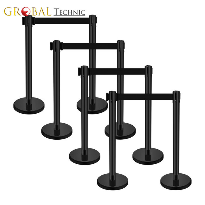 

⭐BISA COD⭐ TIANG PEMBATAS ANTRIAN STAINLESS Hitam, Pita Biru 2M