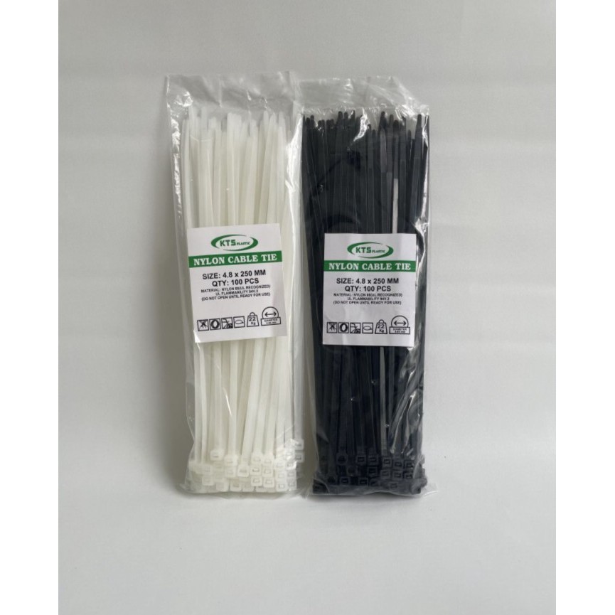 

⭐BISA COD⭐ Kabel Ties Cable Tie 4.8x 250mm (25cm) CV 250 Kualitas baik Hitam