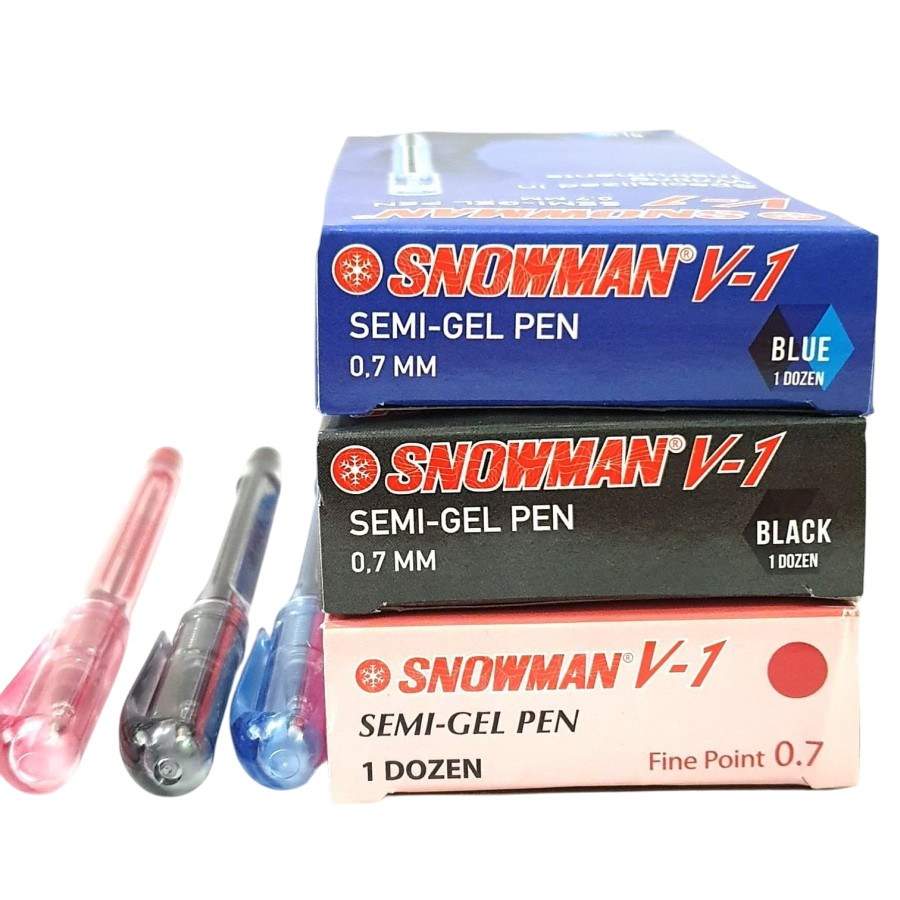 

Pulpen/Bolpen/Ballpoint Snowman V1 (MERAH/BIRU/HITAM) SemiGelPen 0.7mm cek varian Murah
