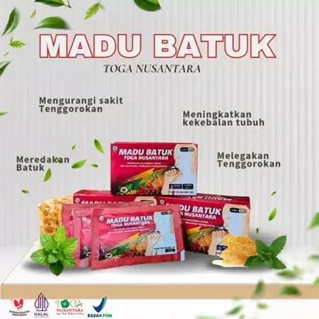 

Madu Batuk Toga Nusantara 1 Box Isi 5 Sachet