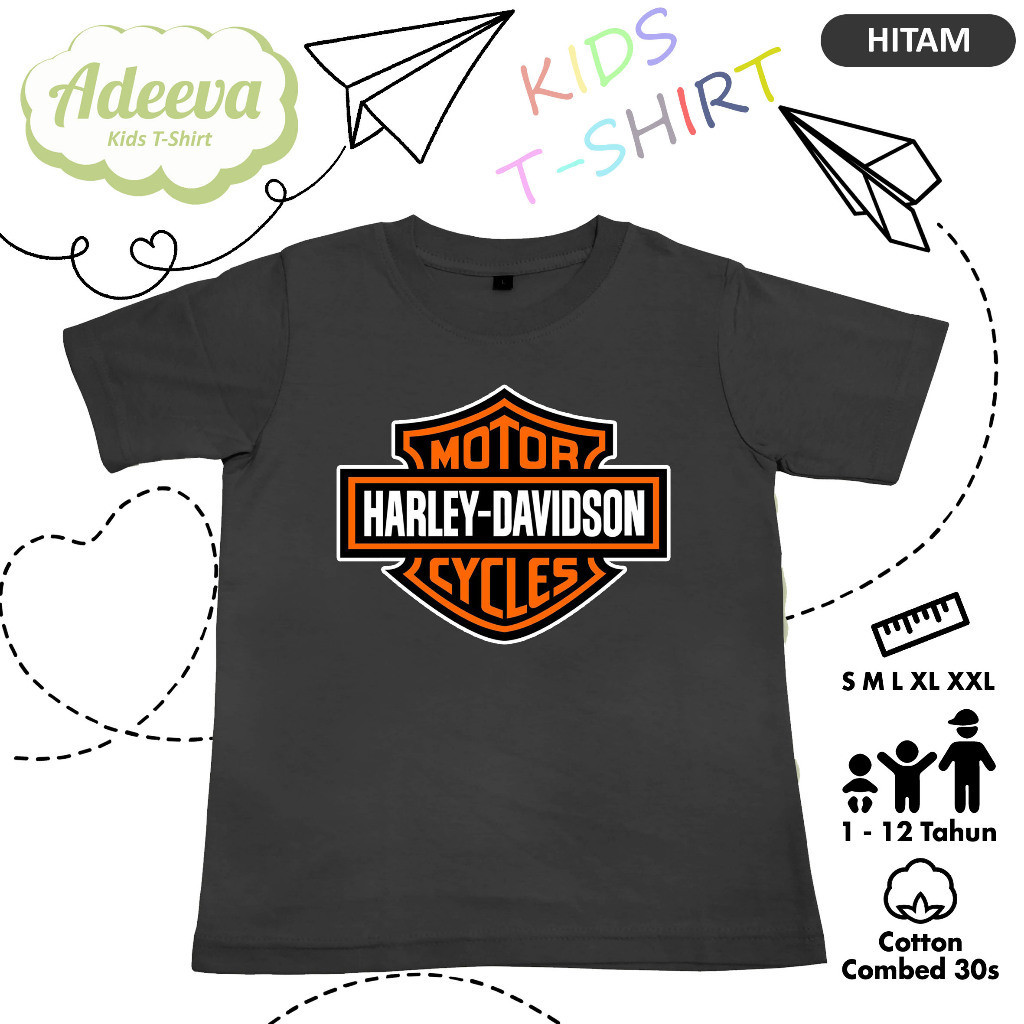 Kaos Harley Davidson Anak Usia 1-12 Tahun Baju Harley Davidson Anak Laki-Laki dan Perempuan