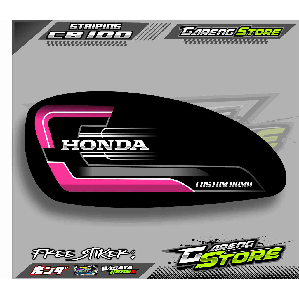 STRIPING VARIASI CB 100 HEREX / STICKER MOTOR CB 100 CUSTOM NAMA