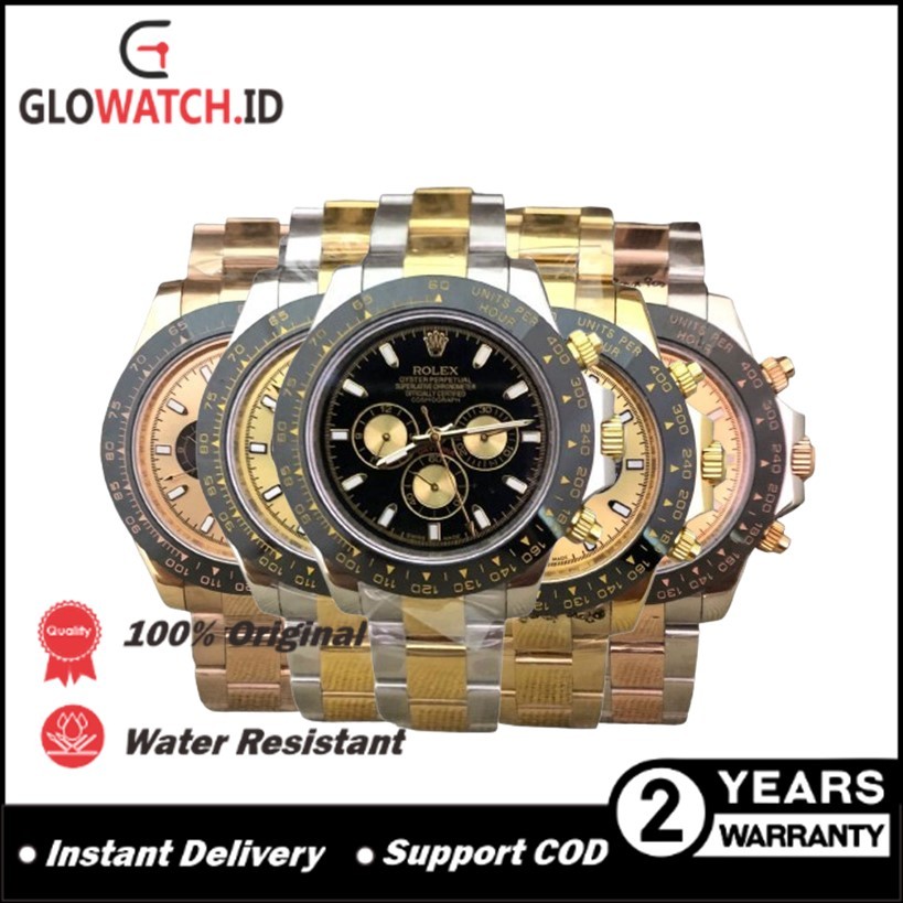[Promo] Jam Tangan Pria Rolex Cosmograph Daytona Automatic Stainless Steel Strap Mirror 1:1 / Super 