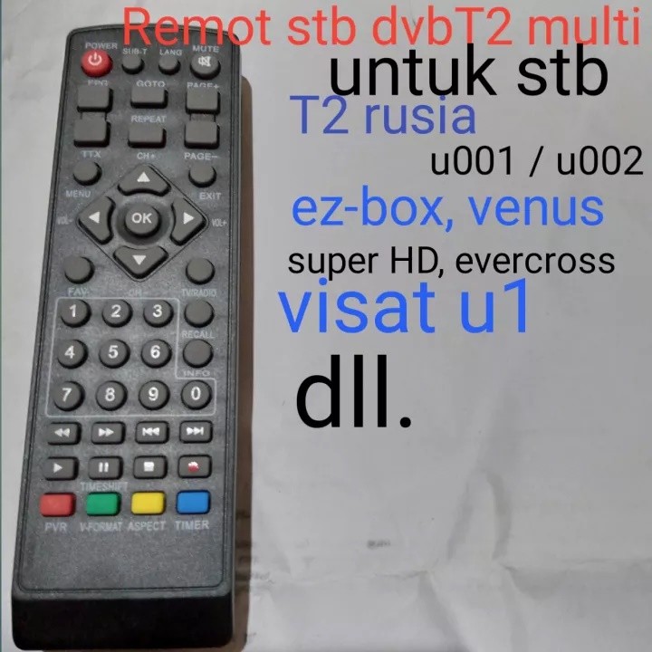 remote remot stb t2 dvbt2 multi set top box tv digital merk Noise welhome luby evercoss advance piol