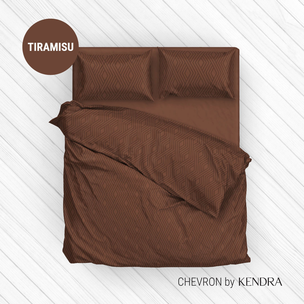 KENDRA Embossed Sprei Set / Bedcover Set Tiramisu
