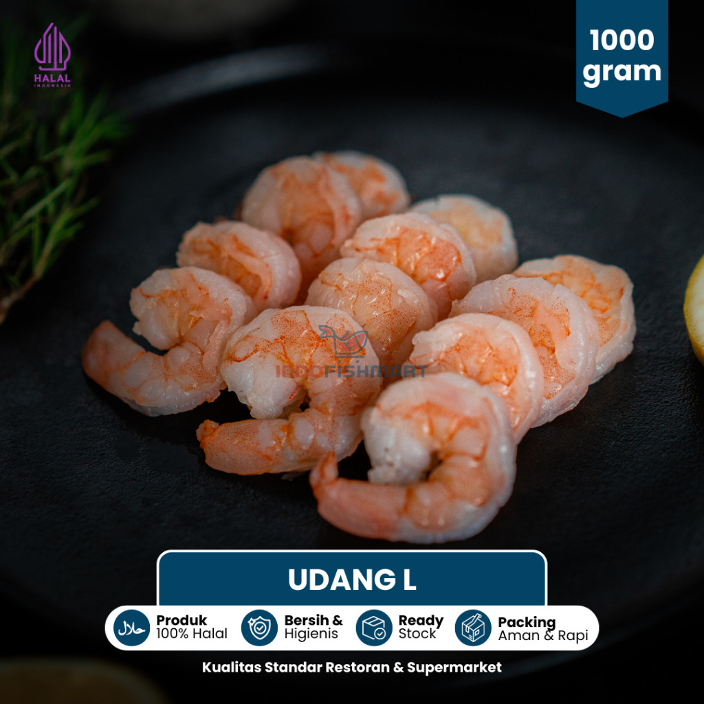 

Udang Vaname Kupas Bersih Size JUMBO L 1kg