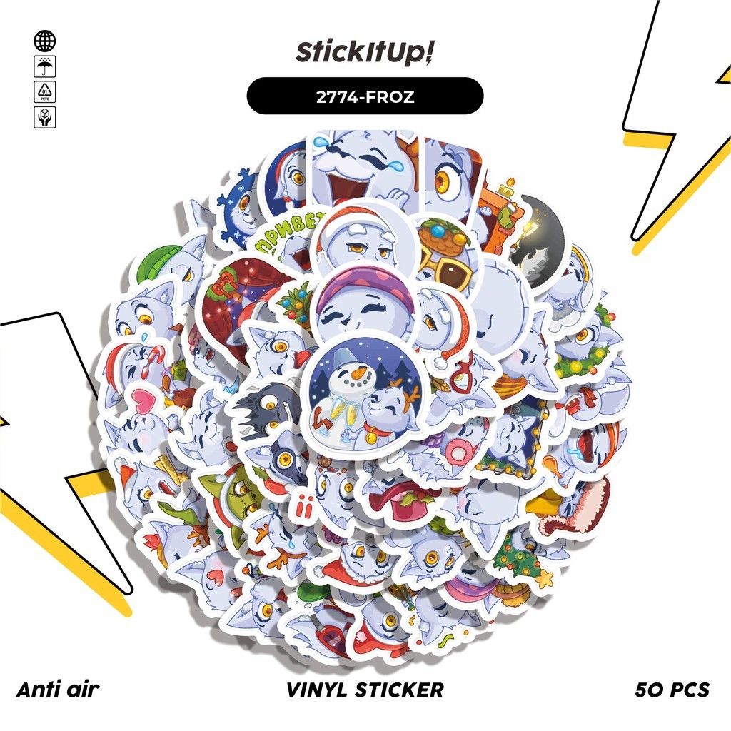 

COD 50 Pcs Stiker FUNNY CHARACTER FROZ THE ICE WOLF STICKER PACK 44 Lucu Anti Air Untuk Dekorasi Notebook Sepeda Skateboard Handphone DIY