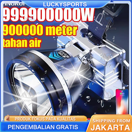 COD/Diterangi selama 300 jam Sangat terang Senter Cas Super Terang Kepala Anti Air Jarak Jauh 100Wat